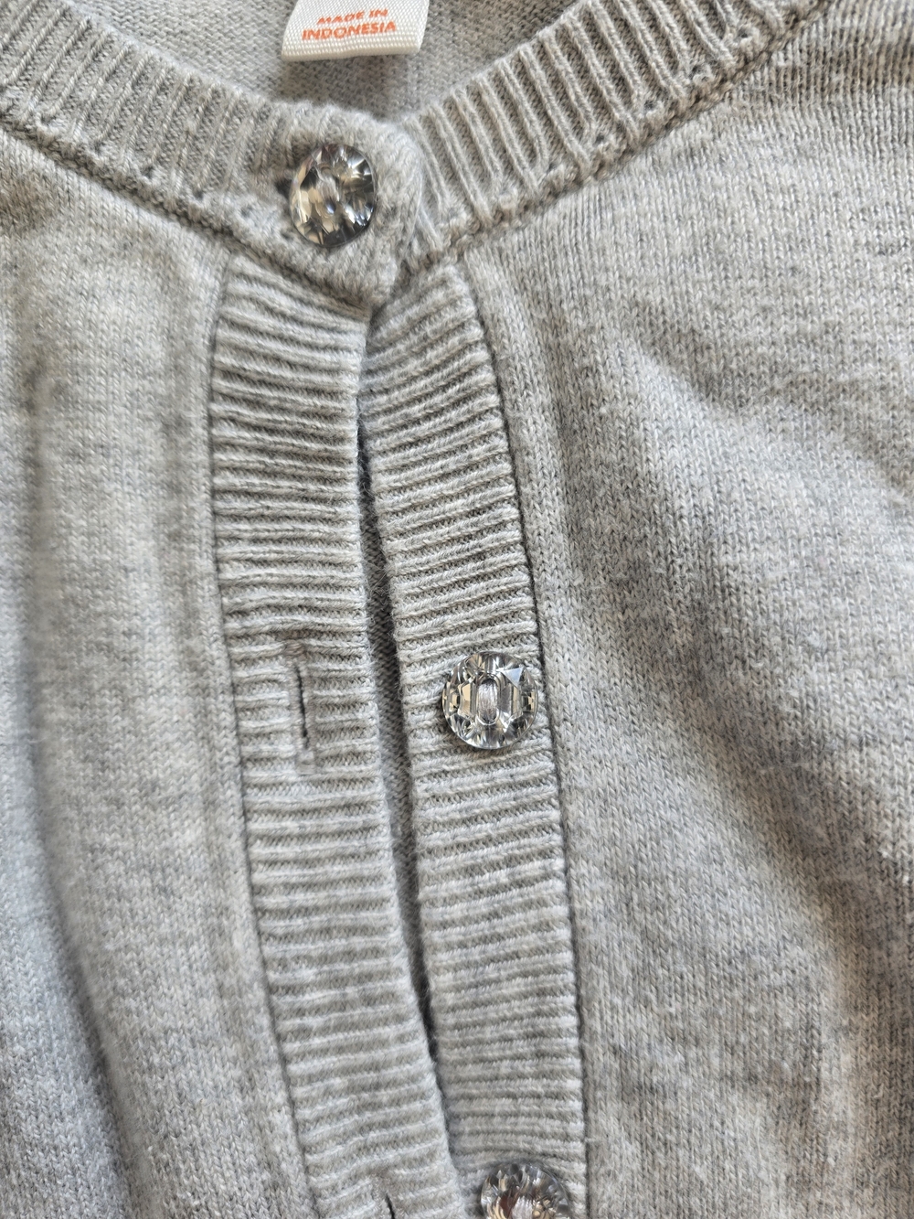 Cat & Jack Gray Crewneck Cardigan Sweater - Picture 2 of 3